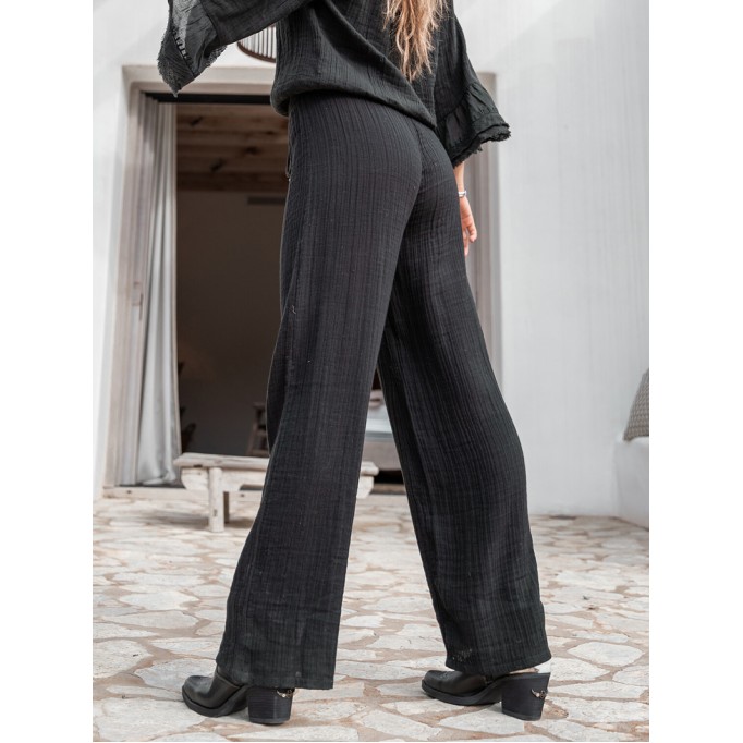 Black Breeze Wide Breeze Trousers