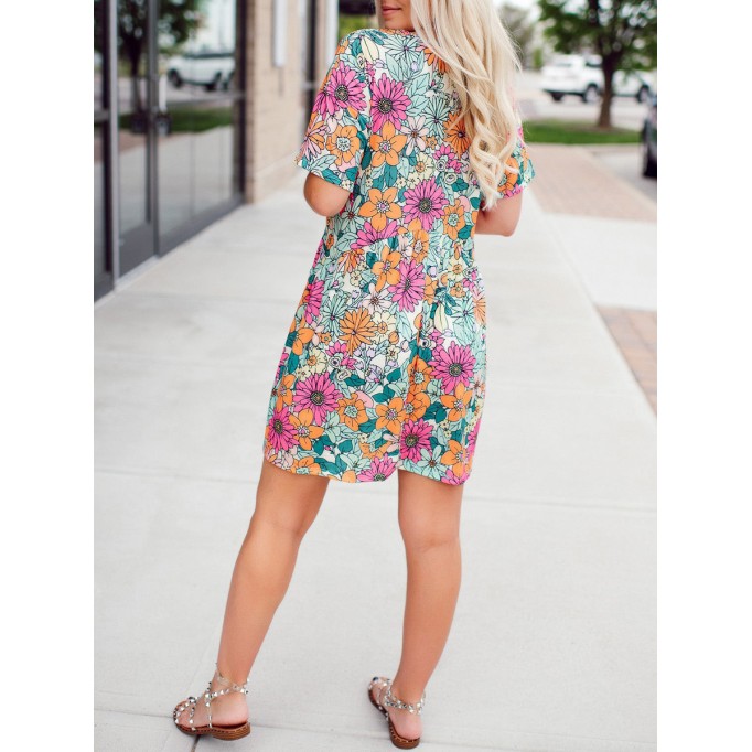 Blooming Flower Pattern Dress