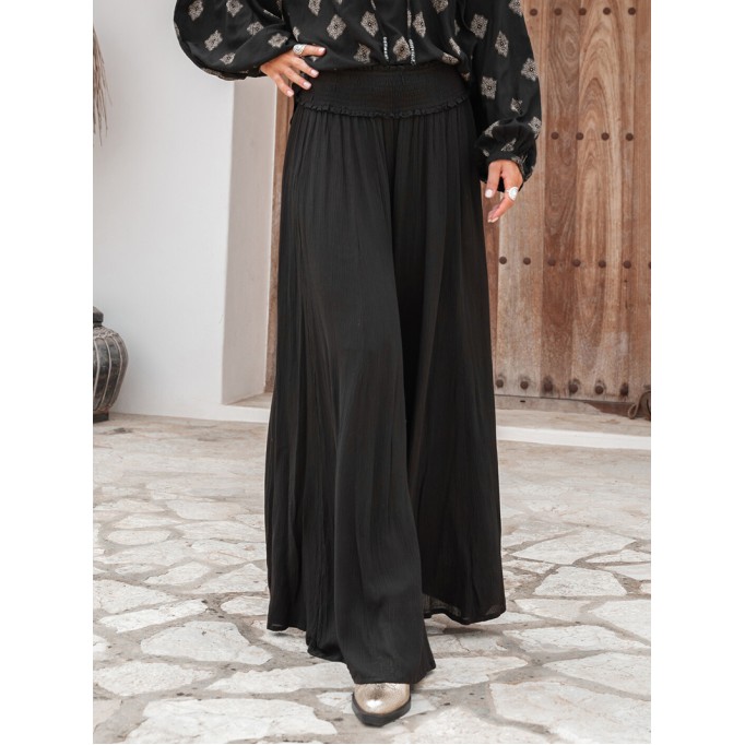 Bohemian Black Cotton Breeze Trousers