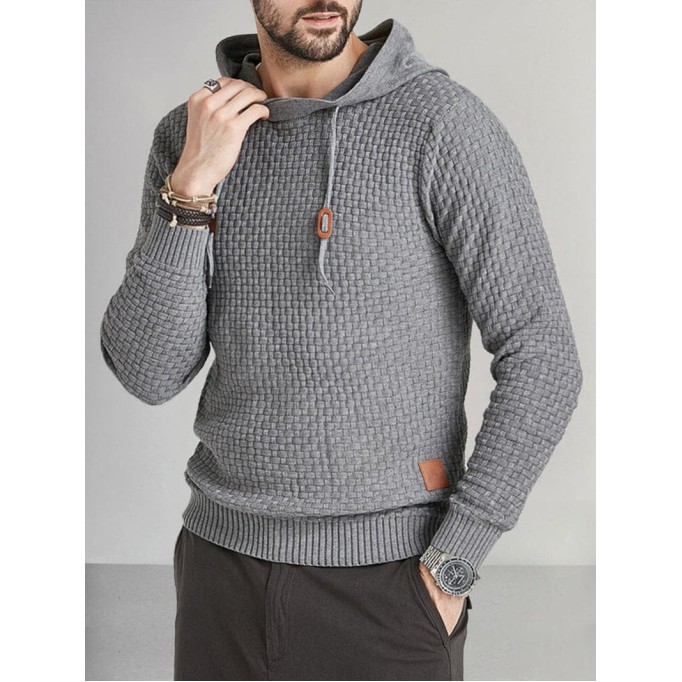 Casual Style Pullovers HoodedSoft Knit Hoodie