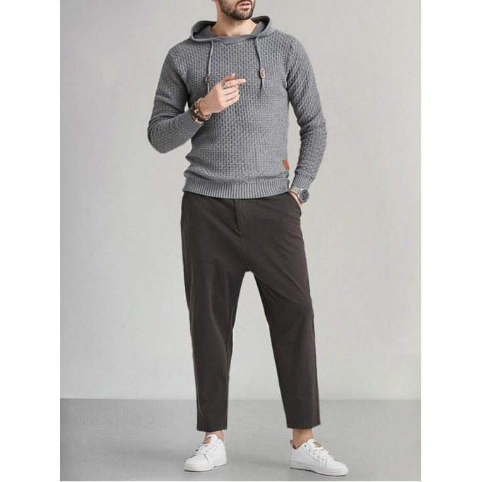 Casual Style Pullovers HoodedSoft Knit Hoodie