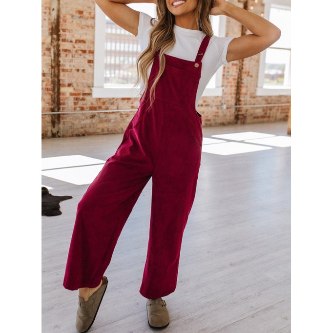 Corduroy Wide Leg Overall