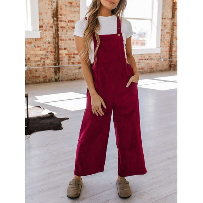 Corduroy Wide Leg Overall