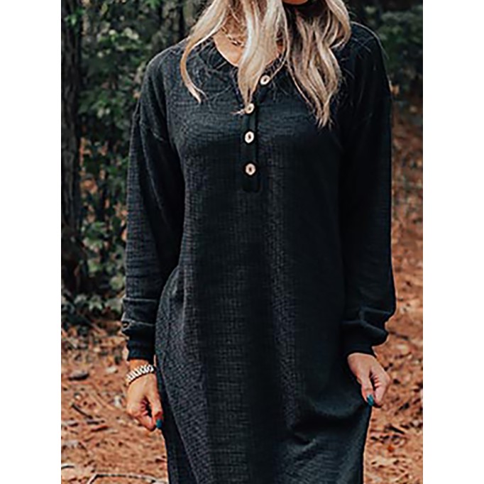 fall knit buttons cardingan dress