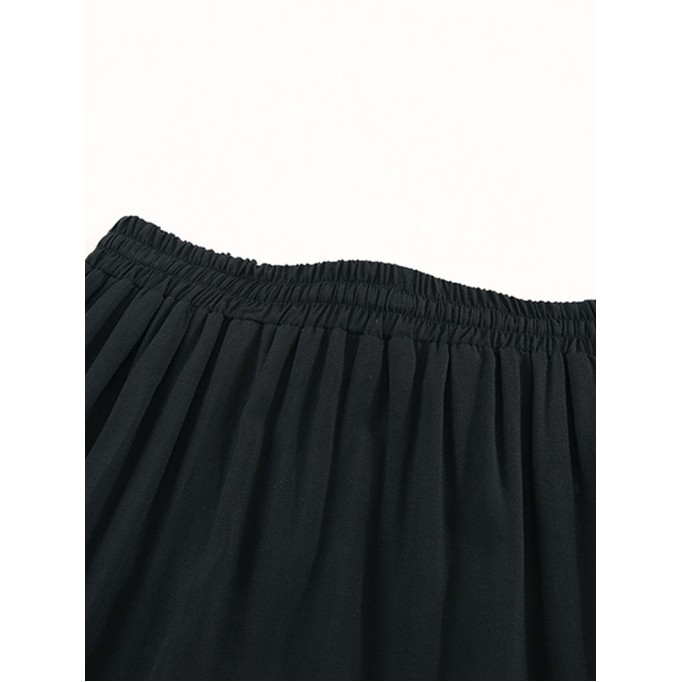 FRILL TIERED DRAWSTRING WAIST MAXI SKIRT