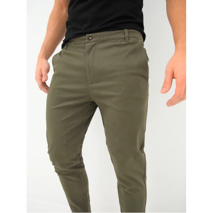 Green Stretch Twill Men's Pants