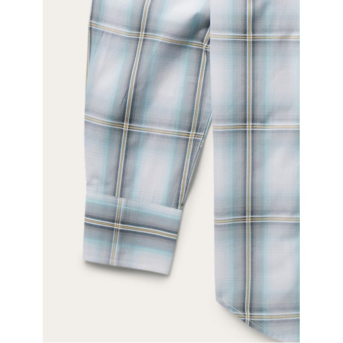 Grey Sky Ombre Plaid Western Shirt