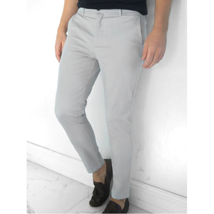 Grey Stretch Twill Men's Pants