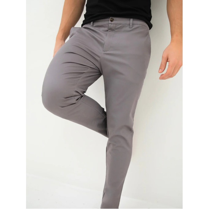 Grey Stretch Twill Men's Pants