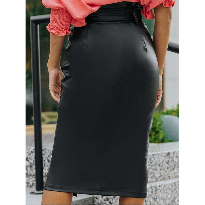 HIGH WAIST PU MIDI SKIRT