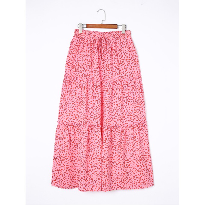 LEOPARD RUFFLE POCKET SHIFT CASUAL SKIRTS