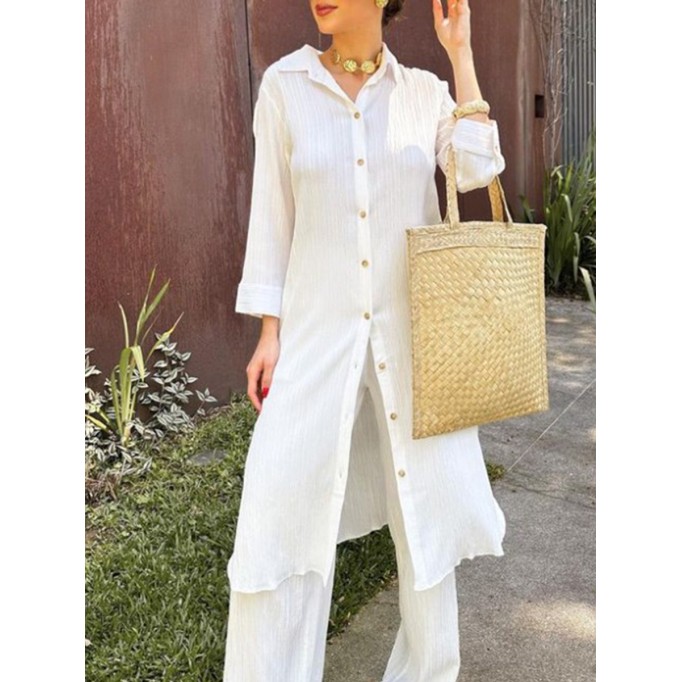 Long elegant top and pants suit