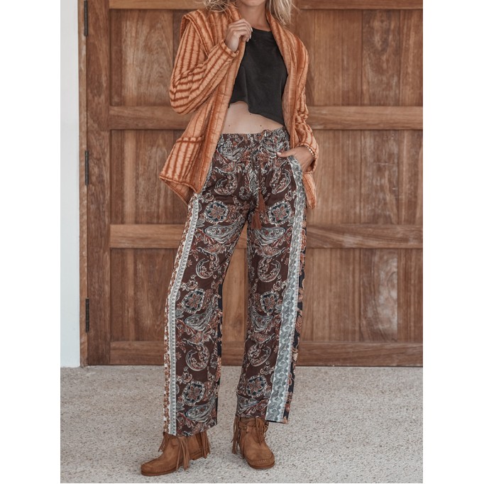 Loose Print Casual Breeze Trousers