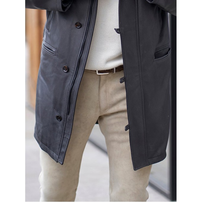 Men's Casual Oversized Coat Leather Jacket