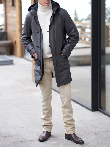 Men's Casual Oversized Coat Leather Jacket