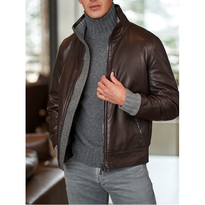 Men's Casual Oversized Coat Leather Jacket