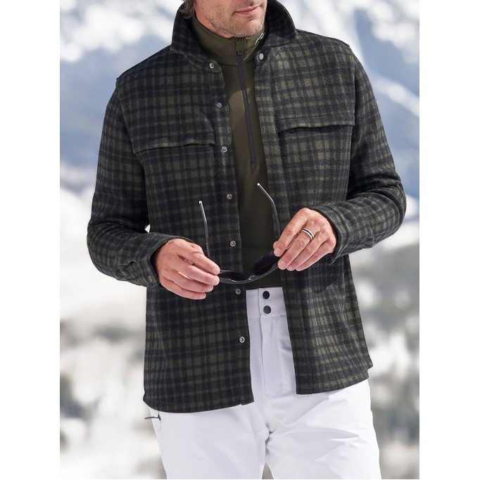 Men's Casual Oversized Plaid Coat Jacket