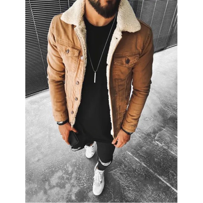 Men's Casual Oversized Plaid Coat Jacket