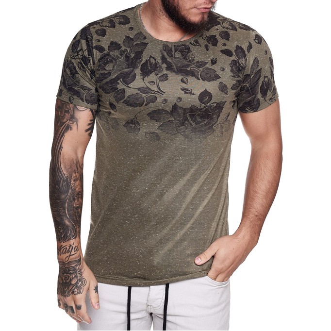 Men's casual pattern short sleeved T-shirt