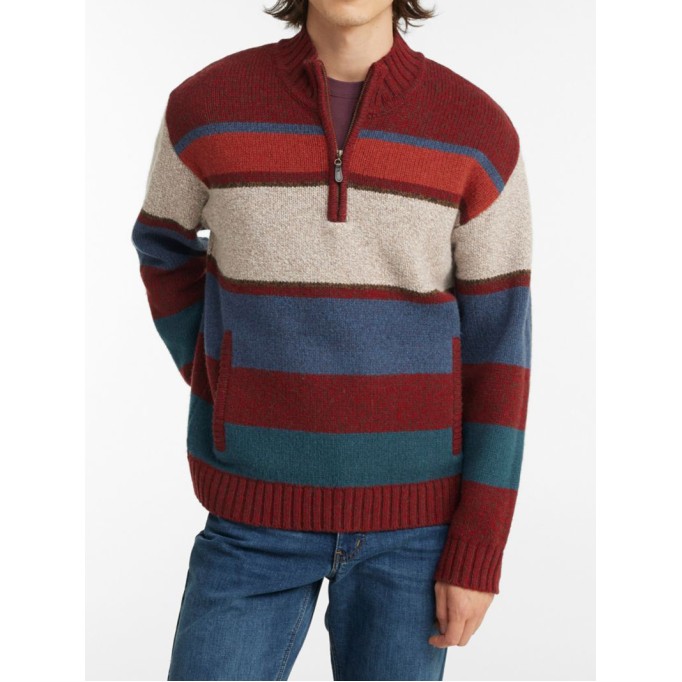 Men's Classic Half Zip Shredded Wool Sweater