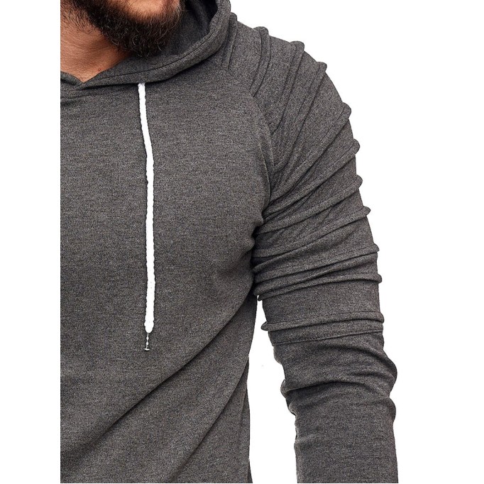 Men's gray ribbed hoodie