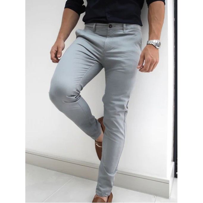 Men's Grey Stretch Twill Pants