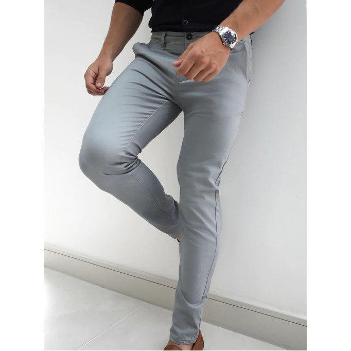 Men's Grey Stretch Twill Pants