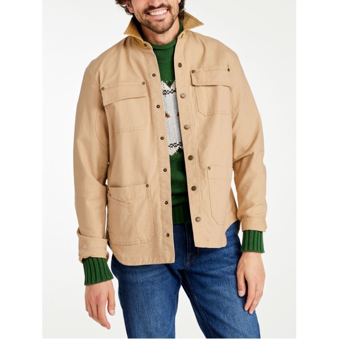 Men's lined canvas shirt jacket