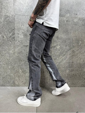 Men's street grey flare jeans