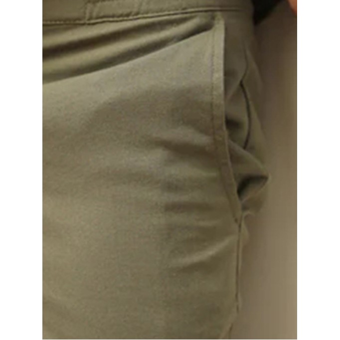 Green Elastic Twill Men's Pants