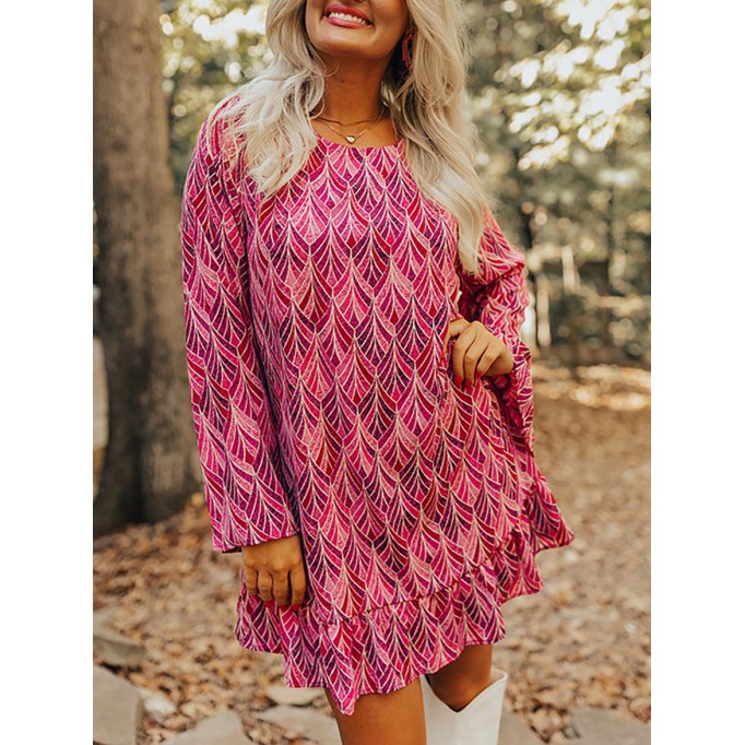 Floral print pink dress