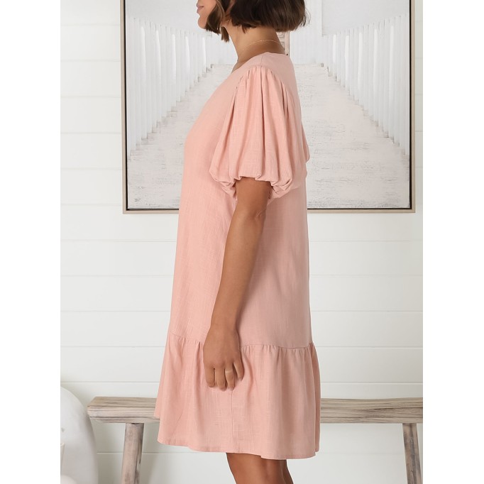 Pink V-neck dress