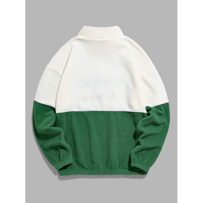 Quarter-zip embroidered sweatshirt