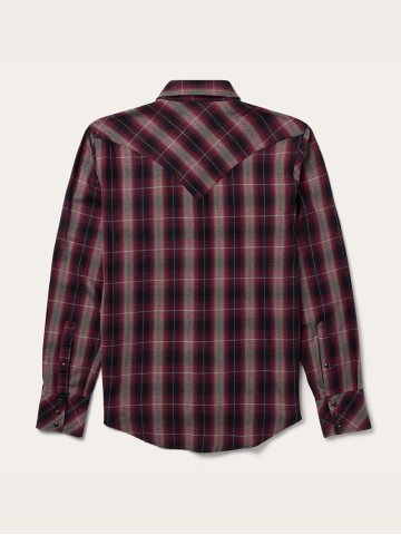 Red Marl Plaid Western Shirt