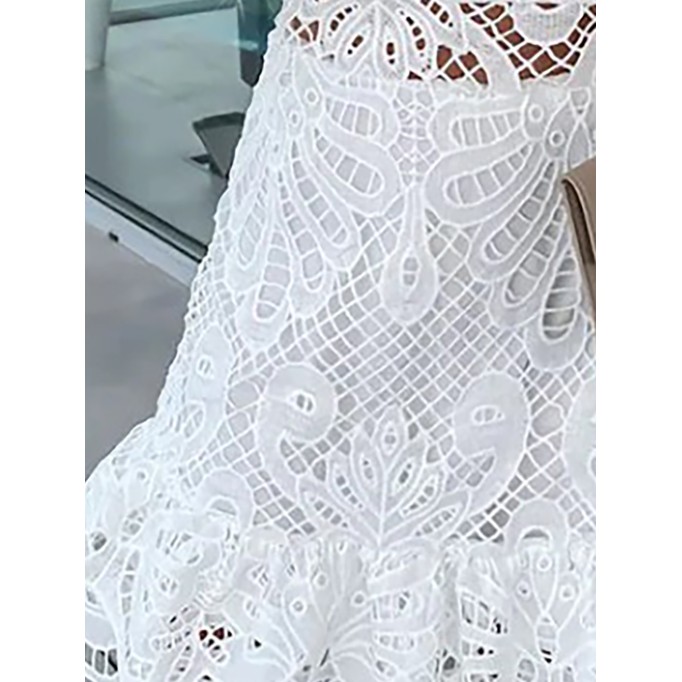 LACE PETAL TRIM MINI DRESS