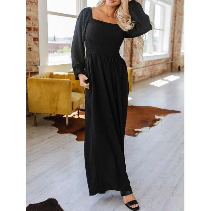 Smocked Wide Leg Jumpsuit