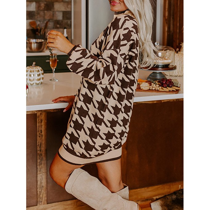 HIGH NECK SWEATER DRESS