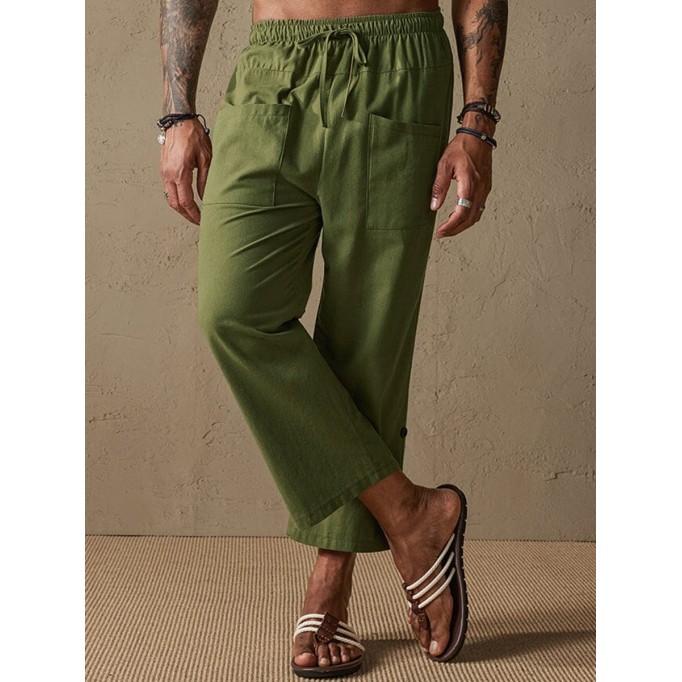 Stylish Linen Capri Pants - Comfortable & Versatile