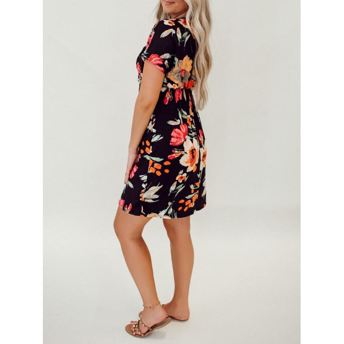 Tropical floral pattern dress