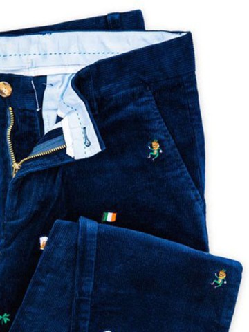 Vintage corduroy dark blue casual pants