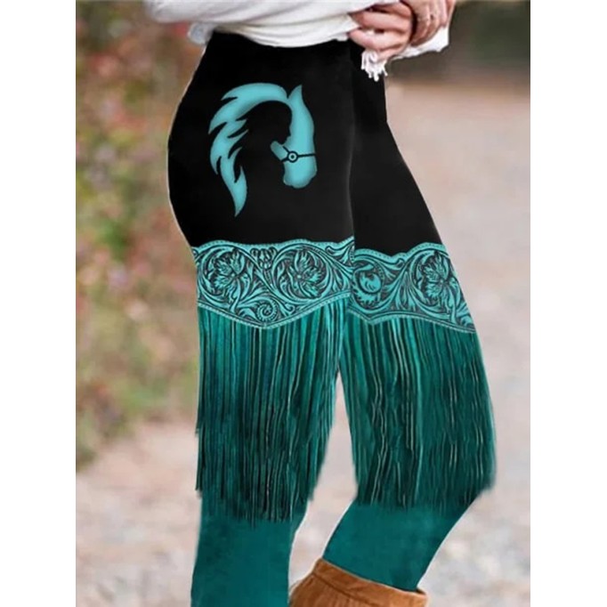 Western Print Skinny Stretch Leggings