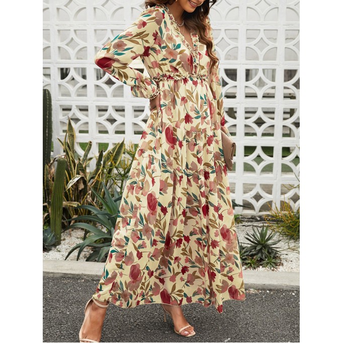 Ruffle Layered Maxi Dress