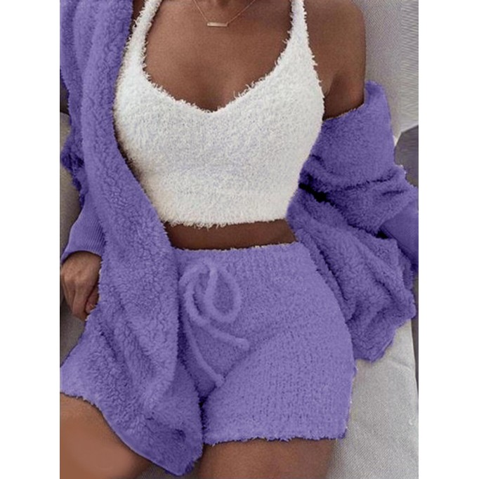 Winter Plush Loungewear Casual 3 Piece Set