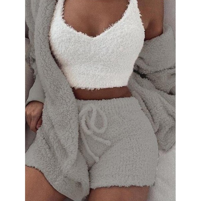 Winter Plush Loungewear Casual 3 Piece Set