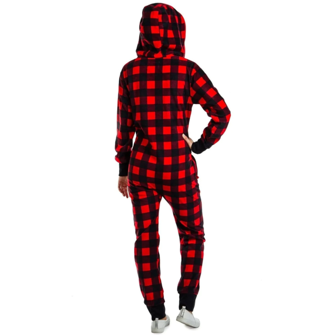 Women's Casual Contrast Color Plaid Jumpsuit