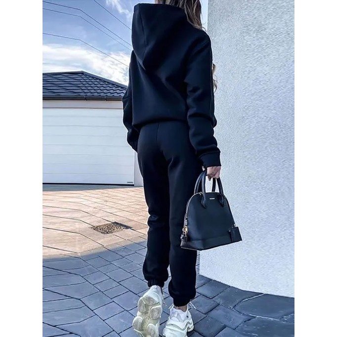 Women's Casual Letter Sweatshirt Drawstring Sweatpants Two Piece Set