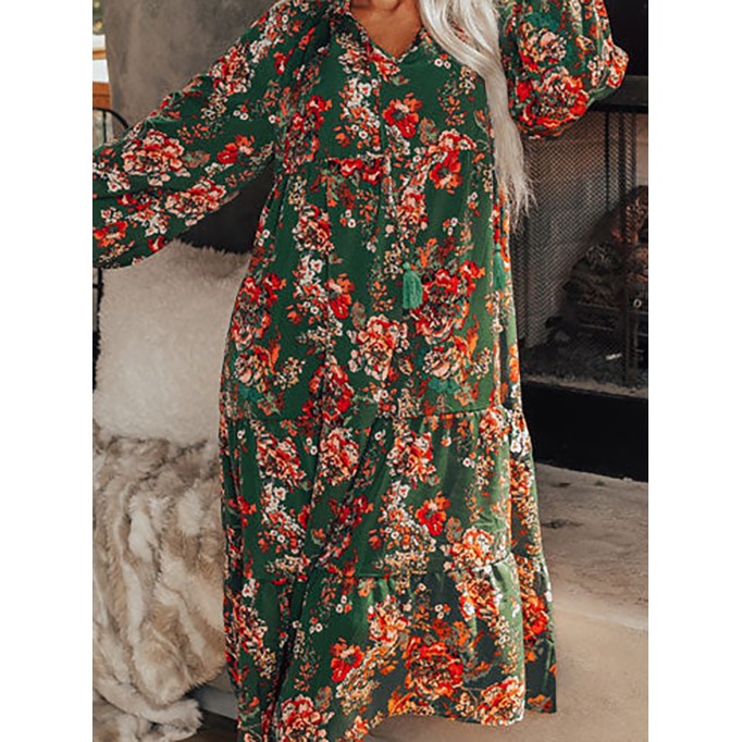 Women's Floral V-Neck Dress