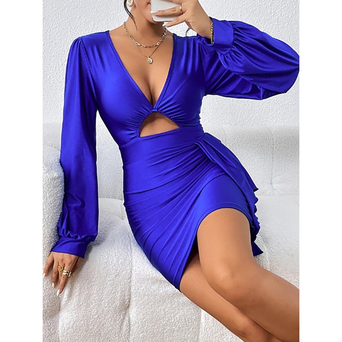 Women's hollowed out long sleeved dress