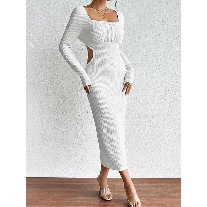 Women's hollowed out slim knit dress