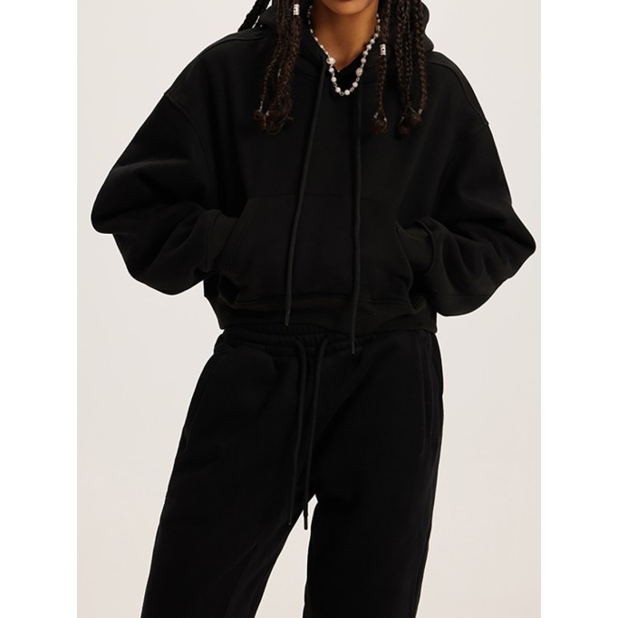 Women's Hooded Long Sleeve Top Sweatshirt Set